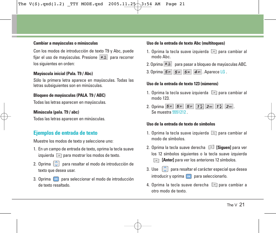 Ejemplos de entrada de texto | LG LGVX9800 User Manual | Page 119 / 196