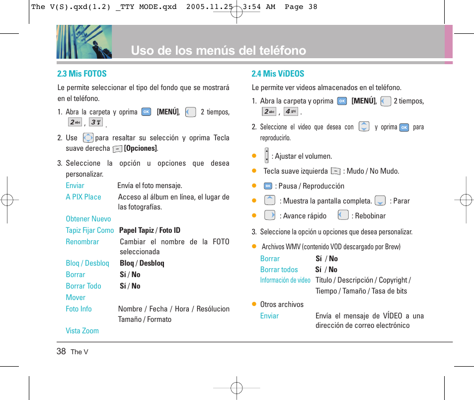 Uso de los menús del teléfono | LG LGVX9800 User Manual | Page 136 / 196