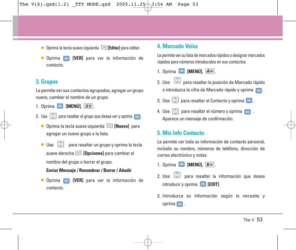 Grupos, Marcado veloz, Mis info contacto | LG LGVX9800 User Manual | Page 151 / 196