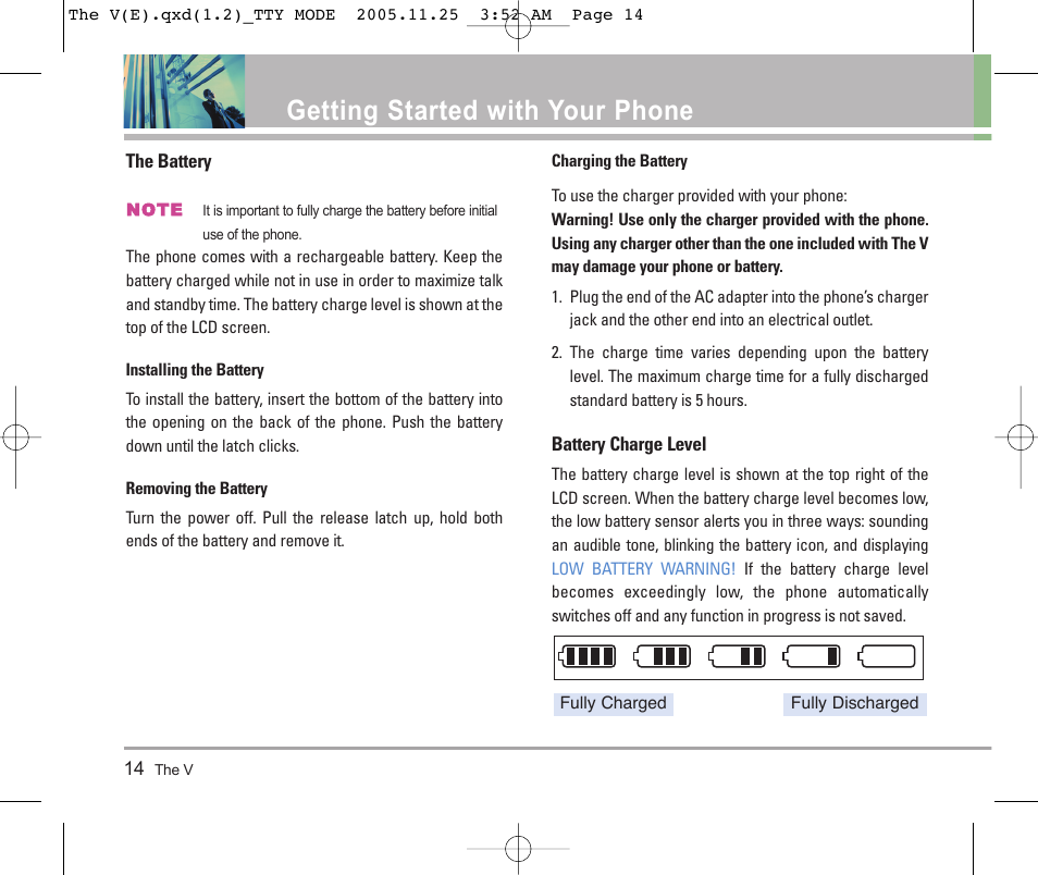 Getting started with your phone | LG LGVX9800 User Manual | Page 16 / 196