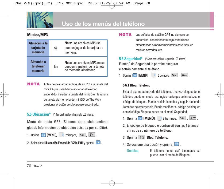 Uso de los menús del teléfono | LG LGVX9800 User Manual | Page 168 / 196