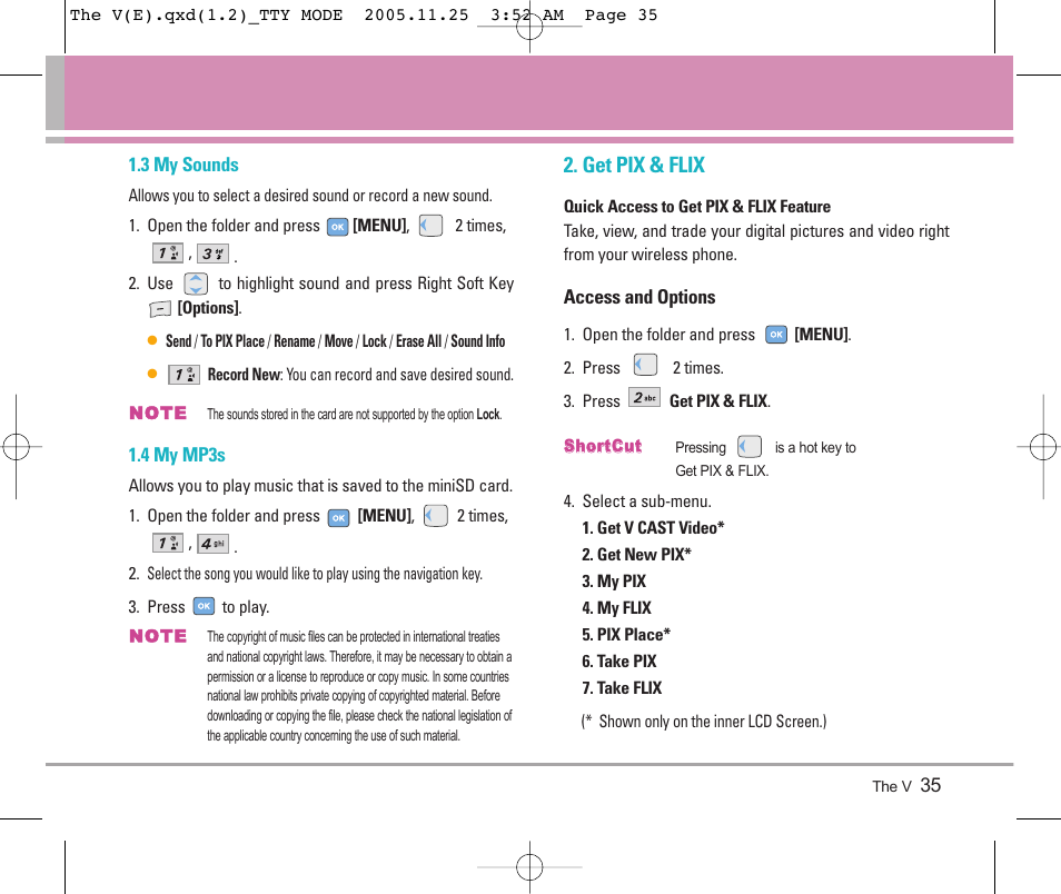 Get pix & flix | LG LGVX9800 User Manual | Page 37 / 196