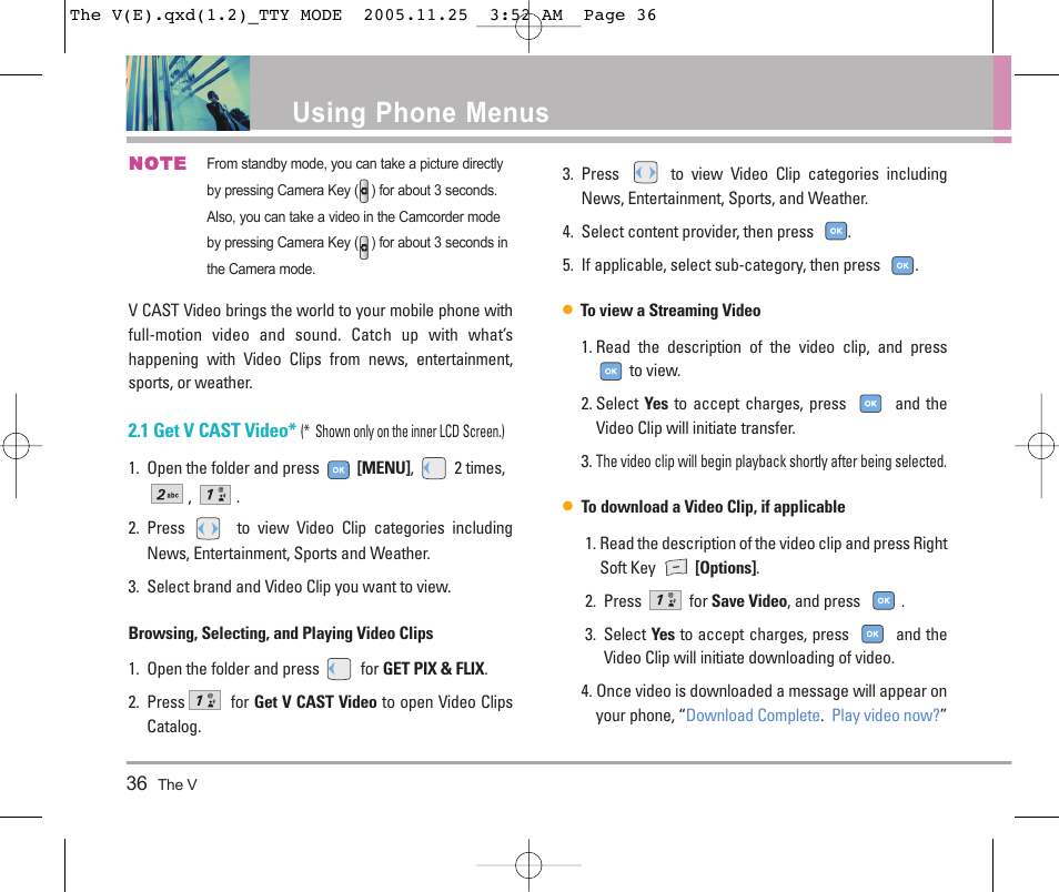 Using phone menus | LG LGVX9800 User Manual | Page 38 / 196