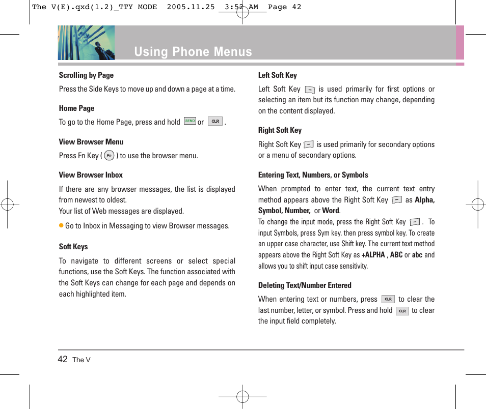 Using phone menus | LG LGVX9800 User Manual | Page 44 / 196