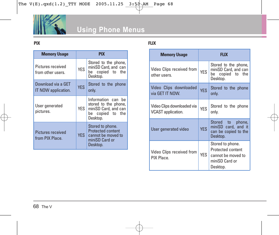 Using phone menus | LG LGVX9800 User Manual | Page 70 / 196