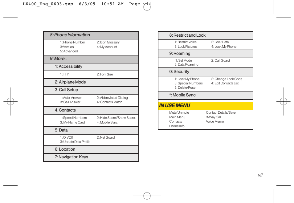 LG LX400 User Manual | Page 13 / 180