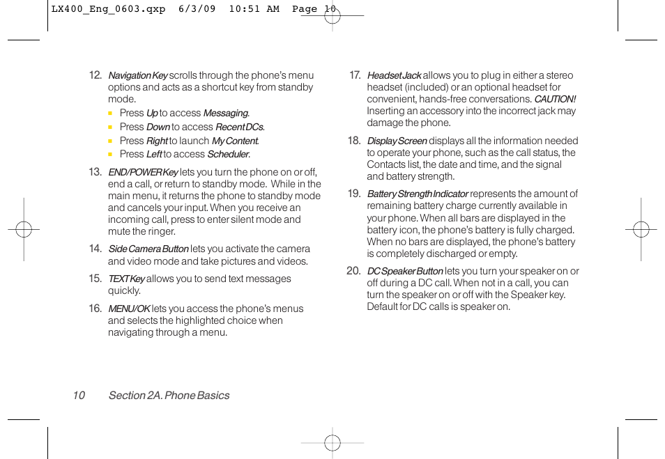 LG LX400 User Manual | Page 24 / 180