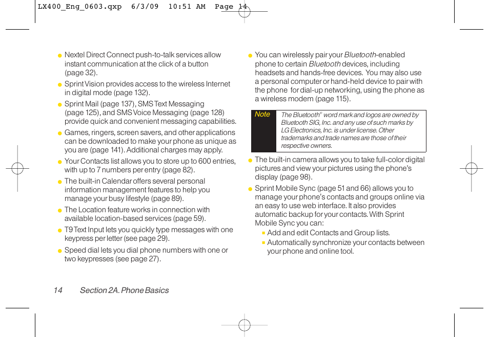 LG LX400 User Manual | Page 28 / 180