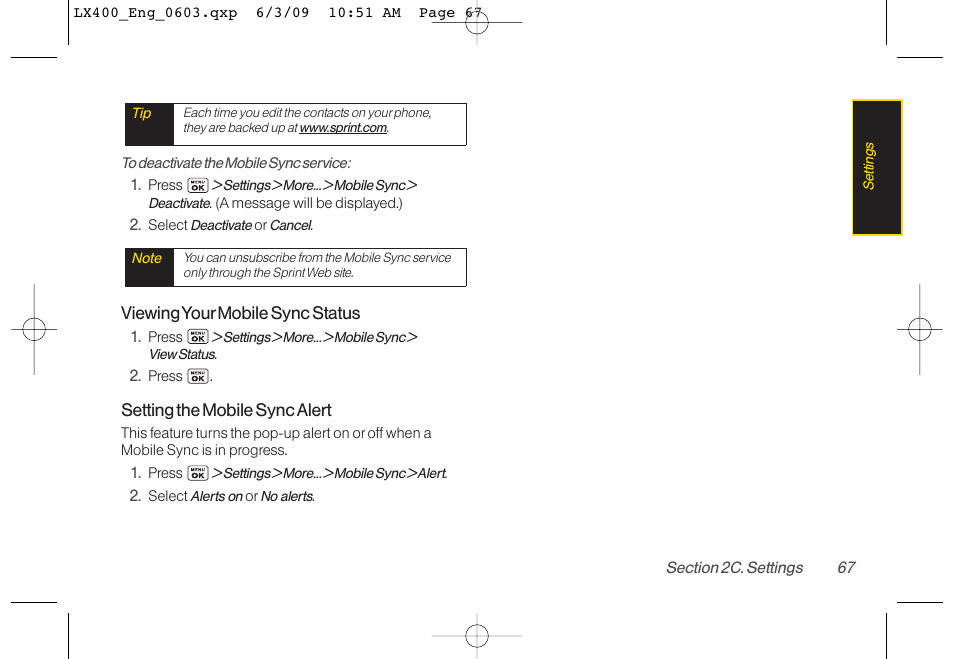 LG LX400 User Manual | Page 81 / 180