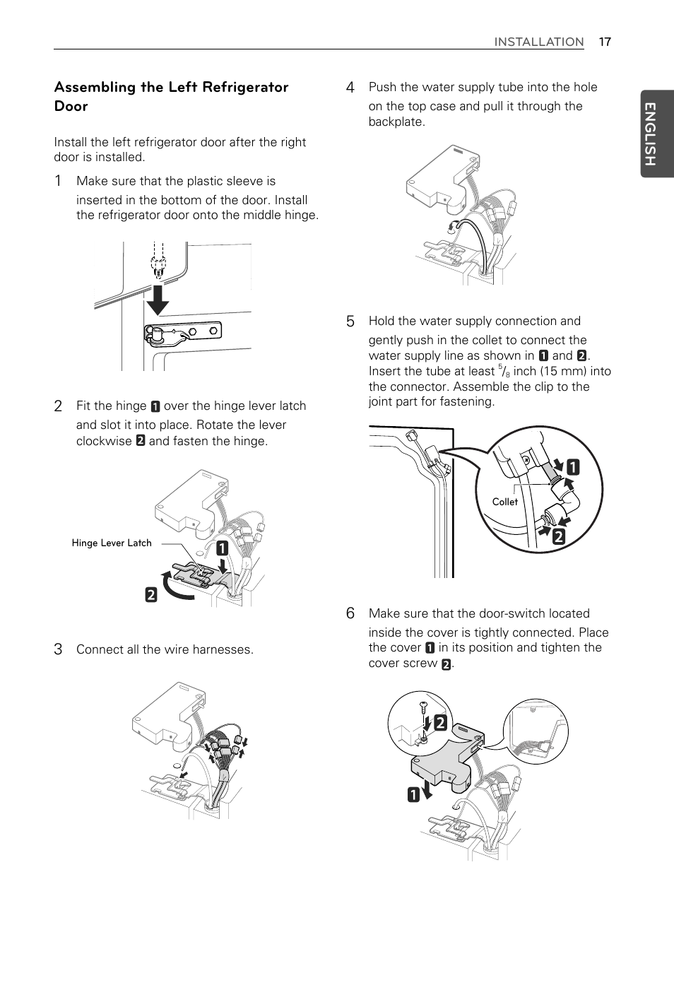 Assembling the left refrigerator door 3 | LG LFX29937ST User Manual | Page 17 / 61