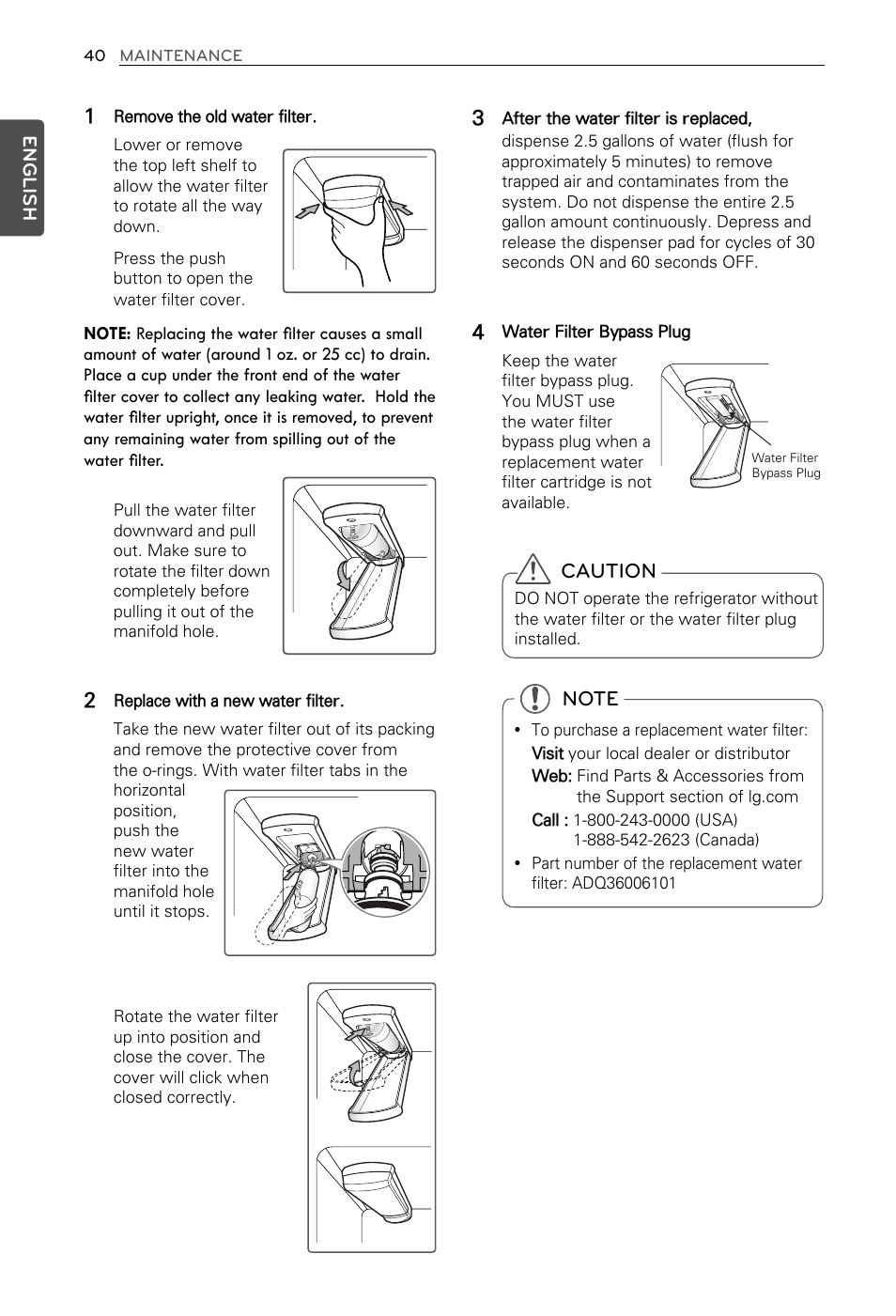 Caution | LG LFX29937ST User Manual | Page 40 / 61