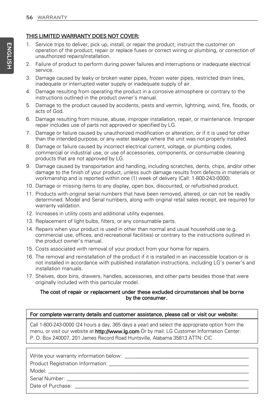 English | LG LFX29937ST User Manual | Page 56 / 61