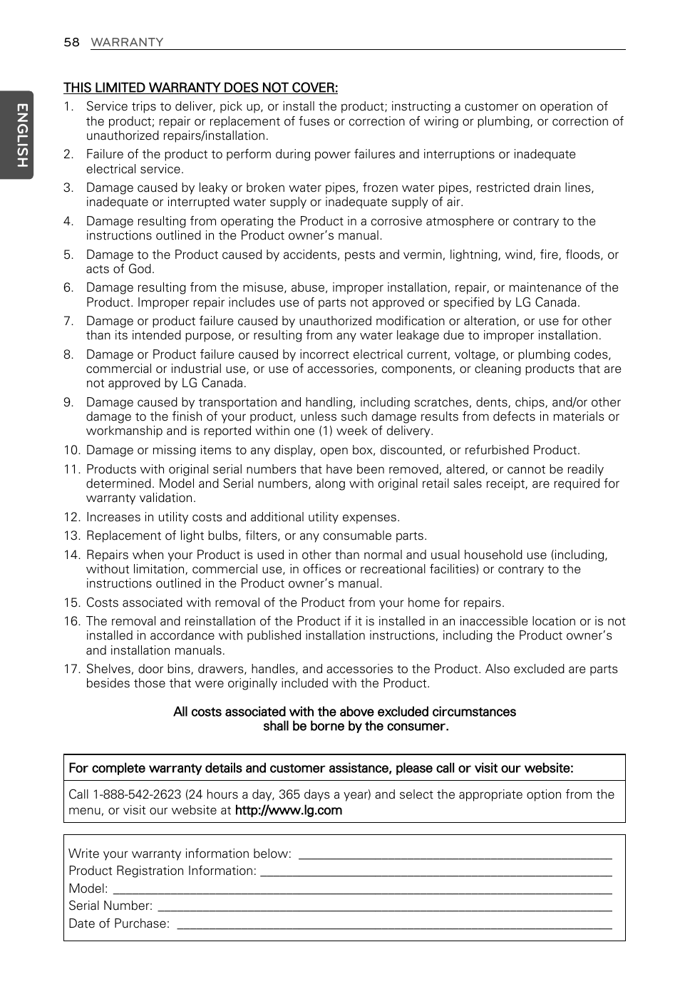 English | LG LFX29937ST User Manual | Page 58 / 61