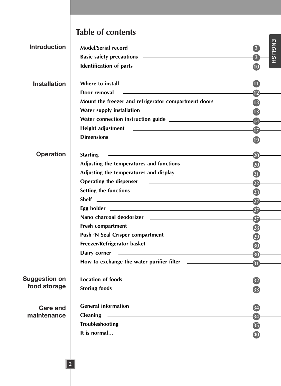 LG LSSC243ST User Manual | Page 2 / 43