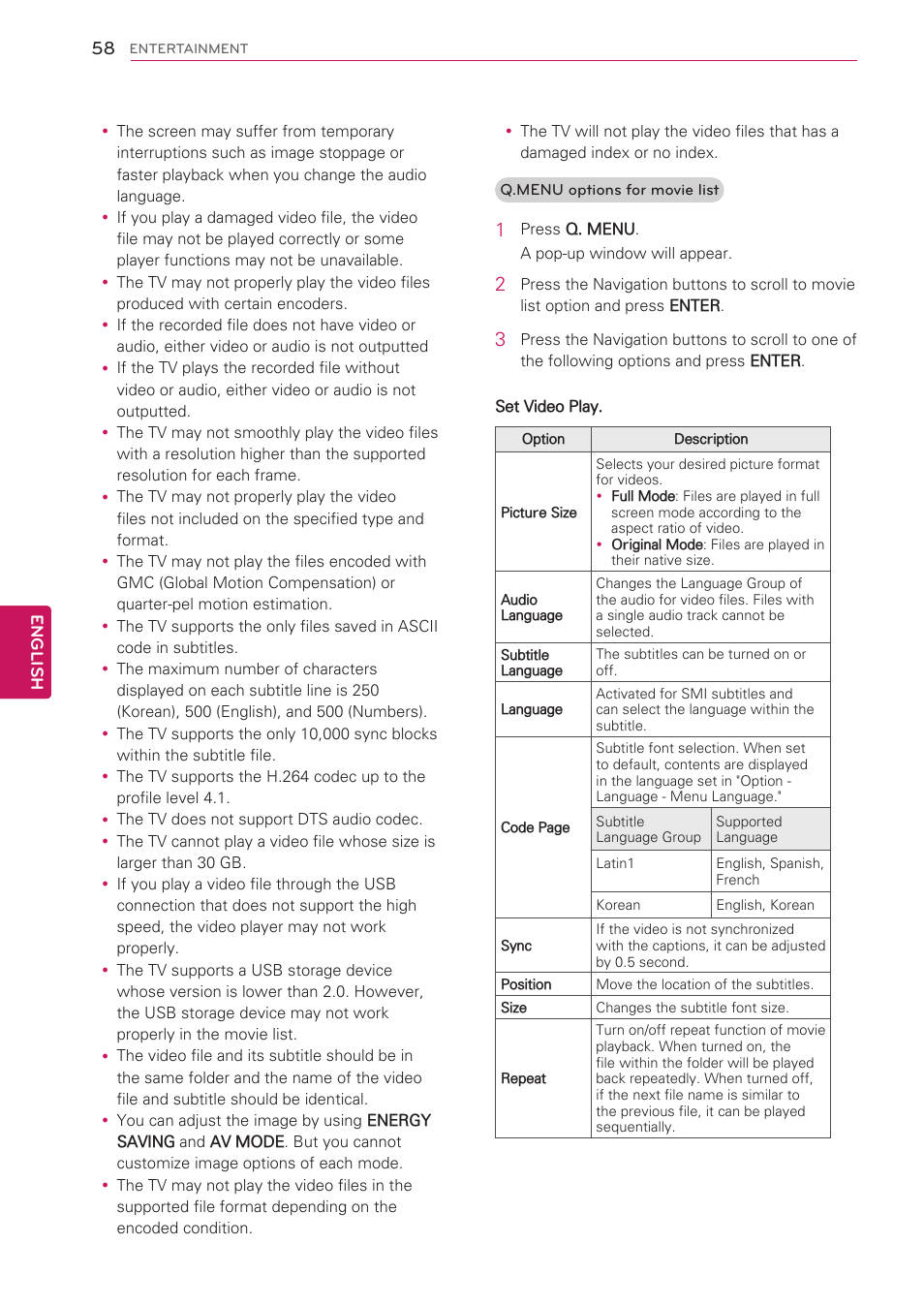 LG 42LW5000 User Manual | Page 58 / 130