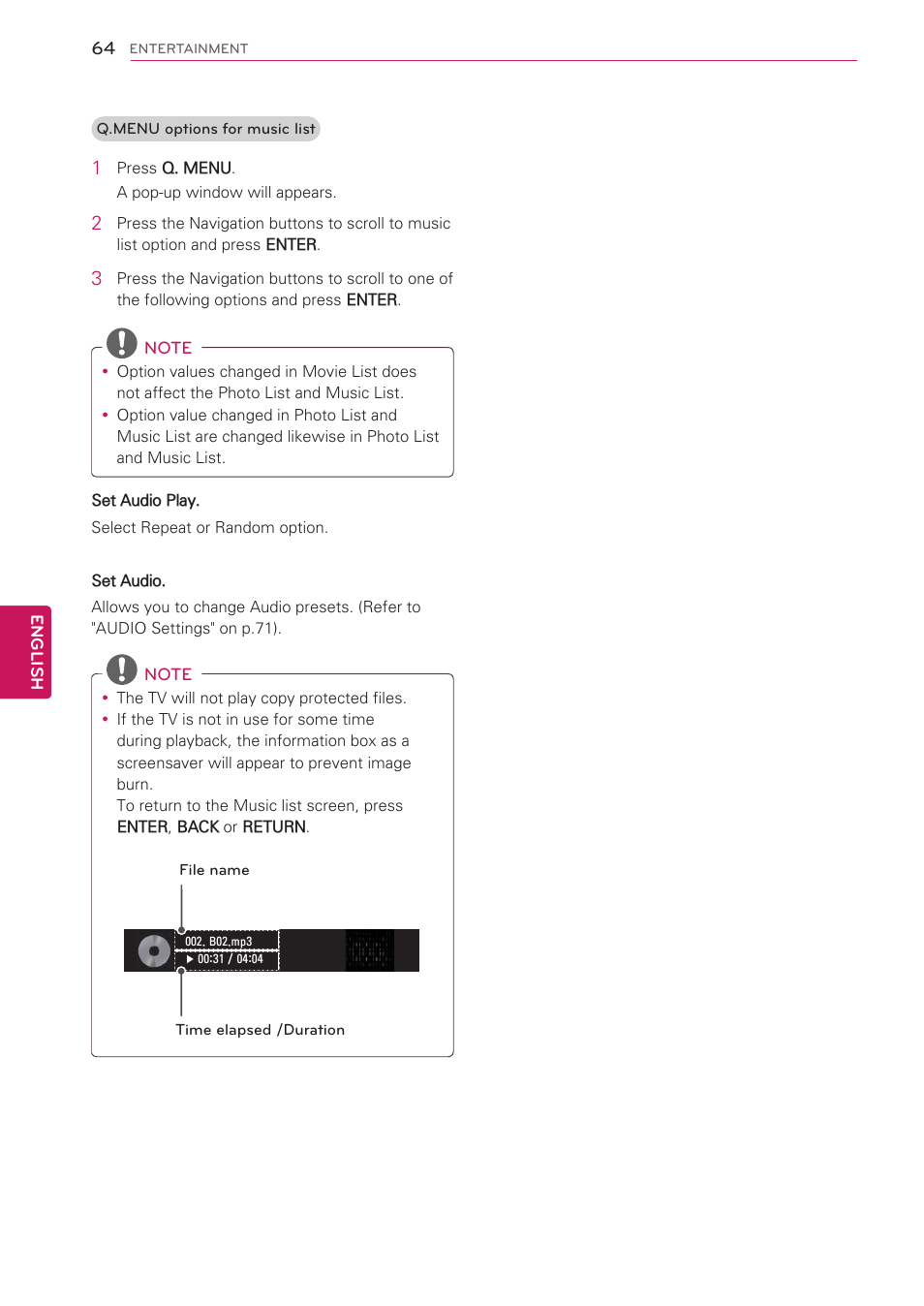 LG 42LW5000 User Manual | Page 64 / 130