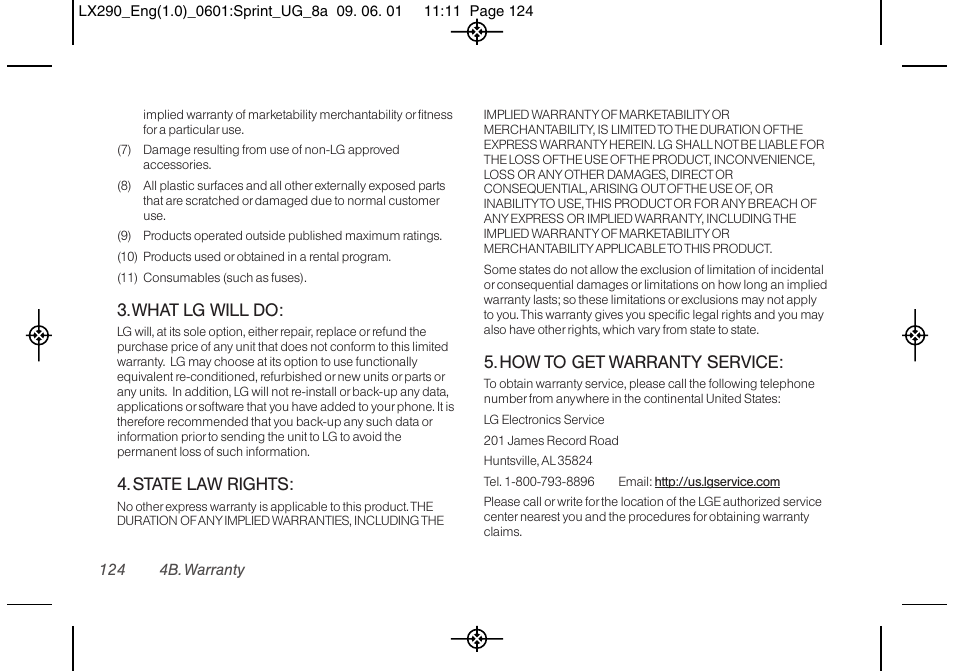LG LGLX290 User Manual | Page 136 / 141