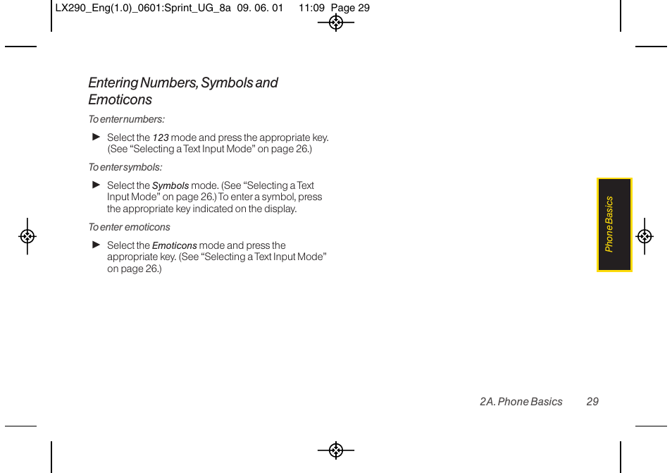 Entering numbers, symbols and emoticons | LG LGLX290 User Manual | Page 41 / 141