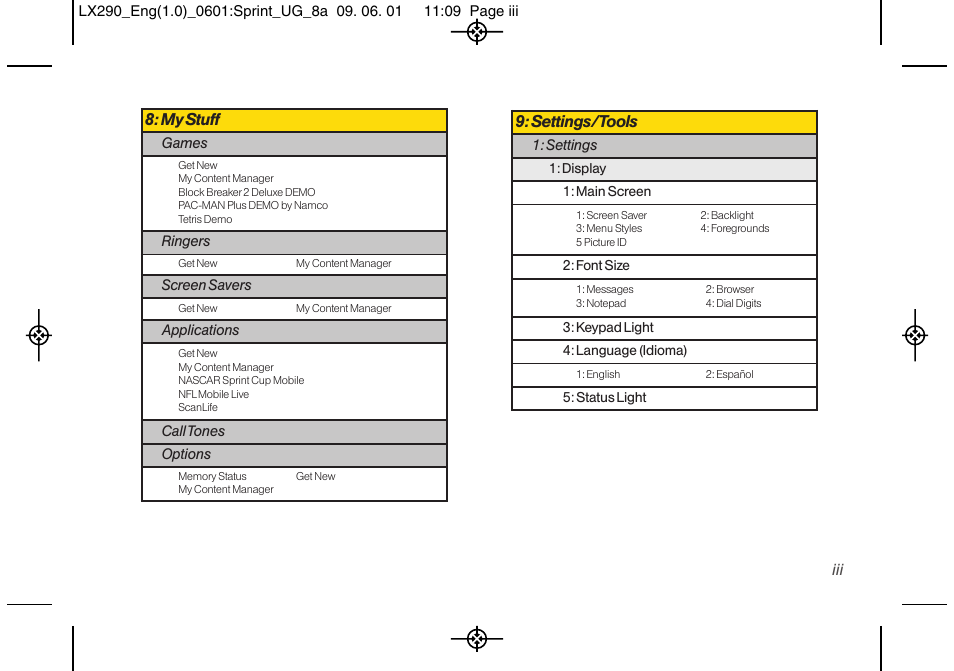 LG LGLX290 User Manual | Page 9 / 141
