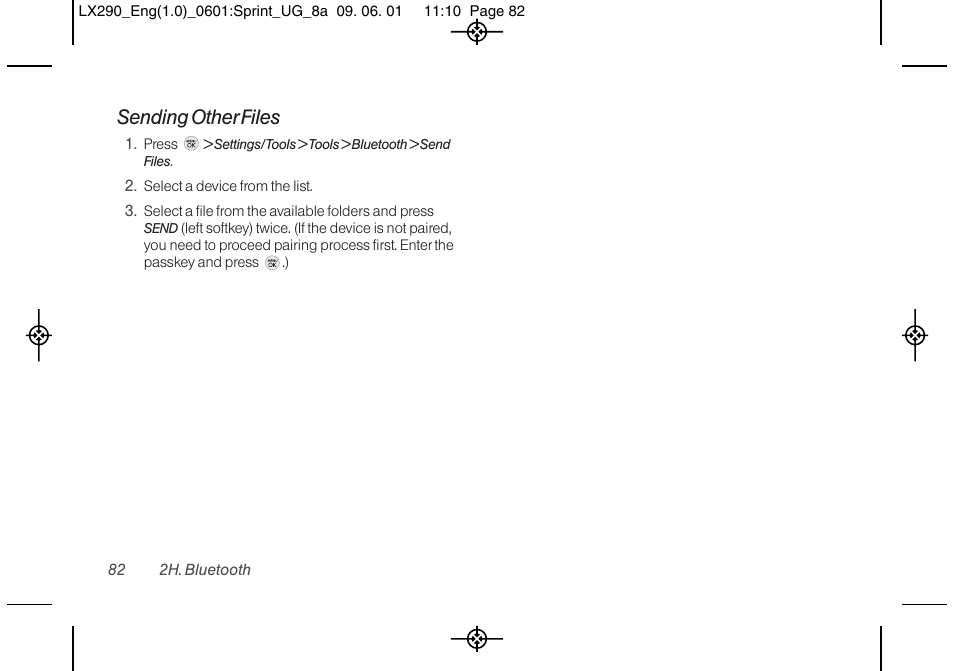 Sending other files | LG LGLX290 User Manual | Page 94 / 141