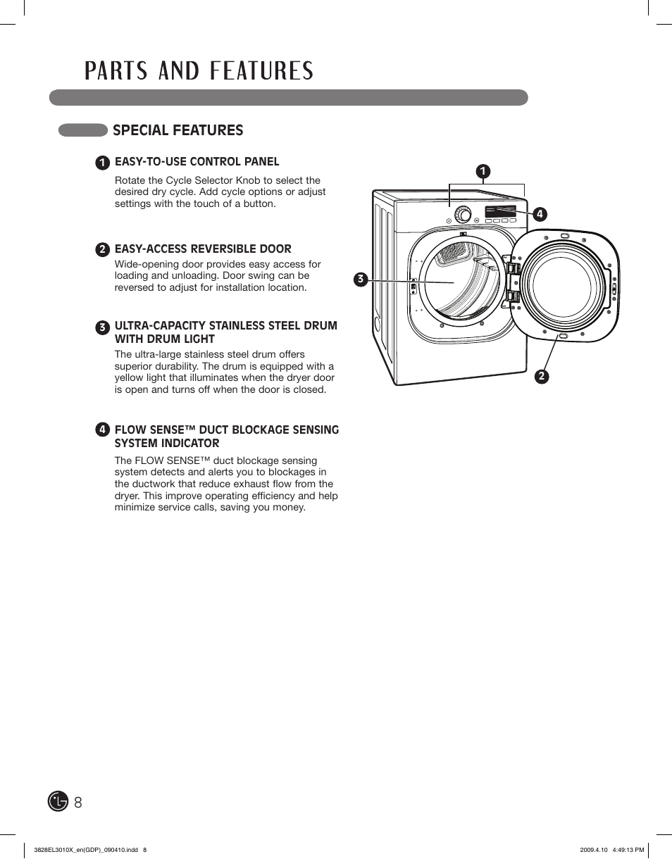 Special features | LG DLG2602R User Manual | Page 8 / 128