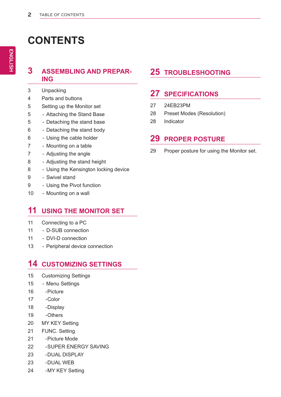 LG 24EB23PM-B User Manual | Page 2 / 30