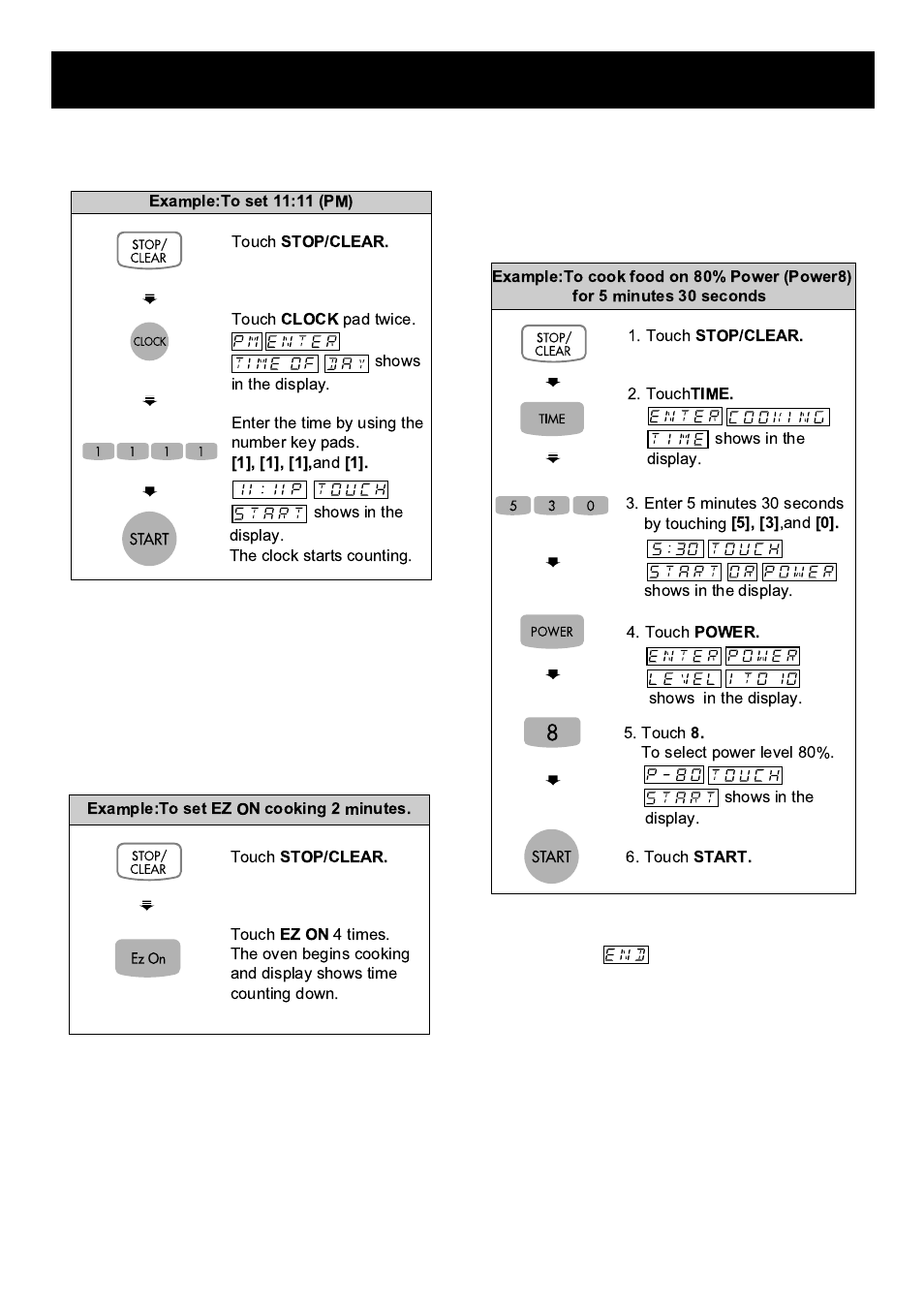Using your microwave oven, Setting the clock, Timed cooking | Ez on | LG LMA2111ST User Manual | Page 10 / 28