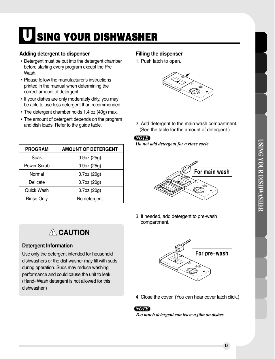 LG LDS5811WW User Manual | Page 15 / 48