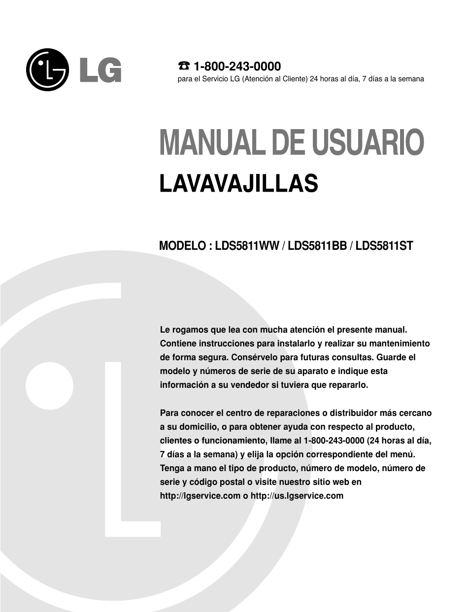 LG LDS5811WW User Manual | Page 25 / 48