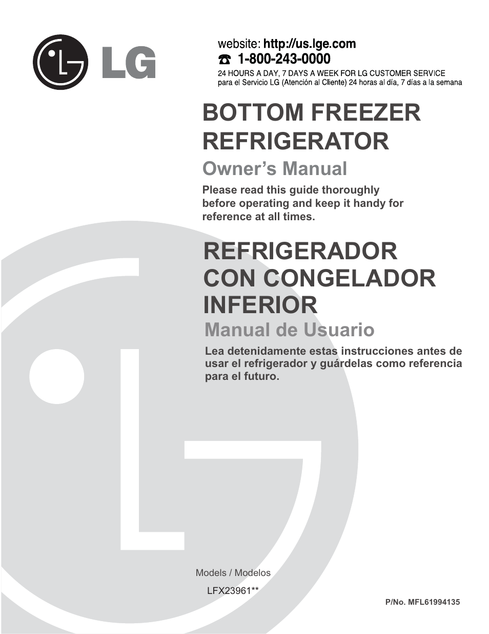 LG LFX23961SB User Manual | 35 pages