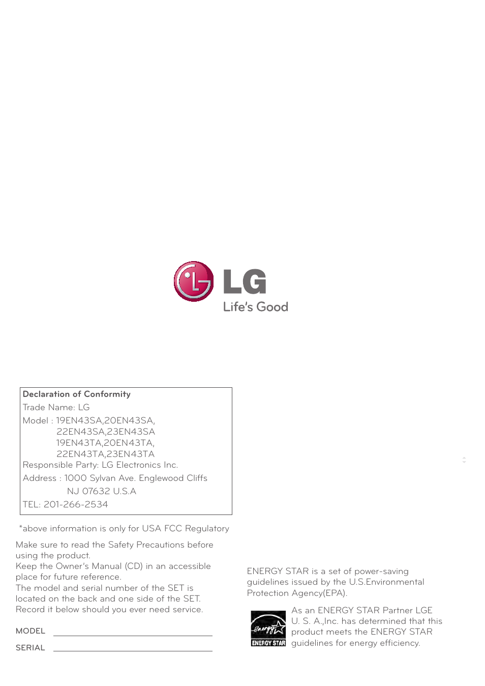 LG 22EN43T-B User Manual | Page 36 / 36