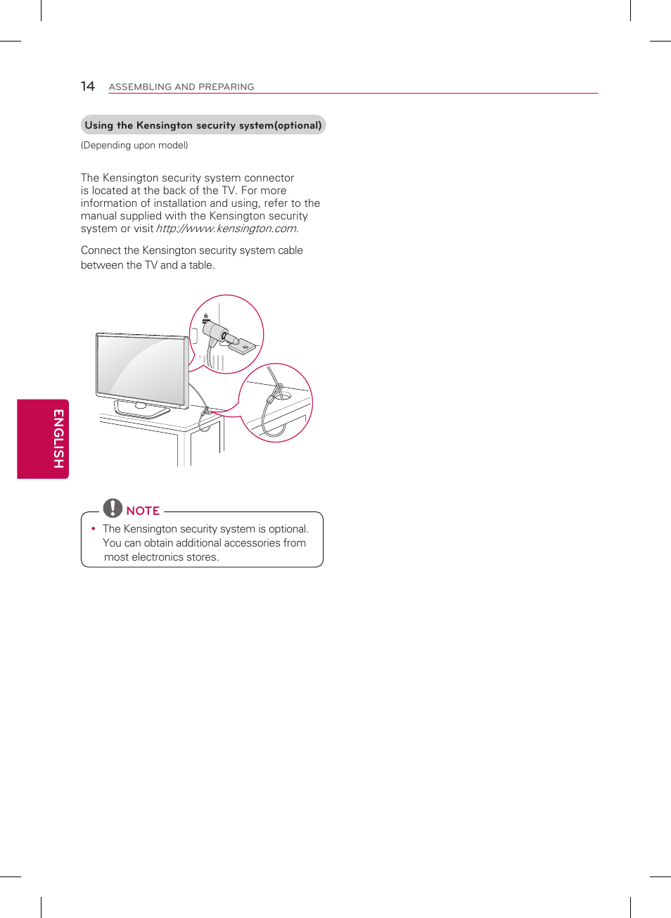 14 english | LG 29LB4510 User Manual | Page 14 / 28