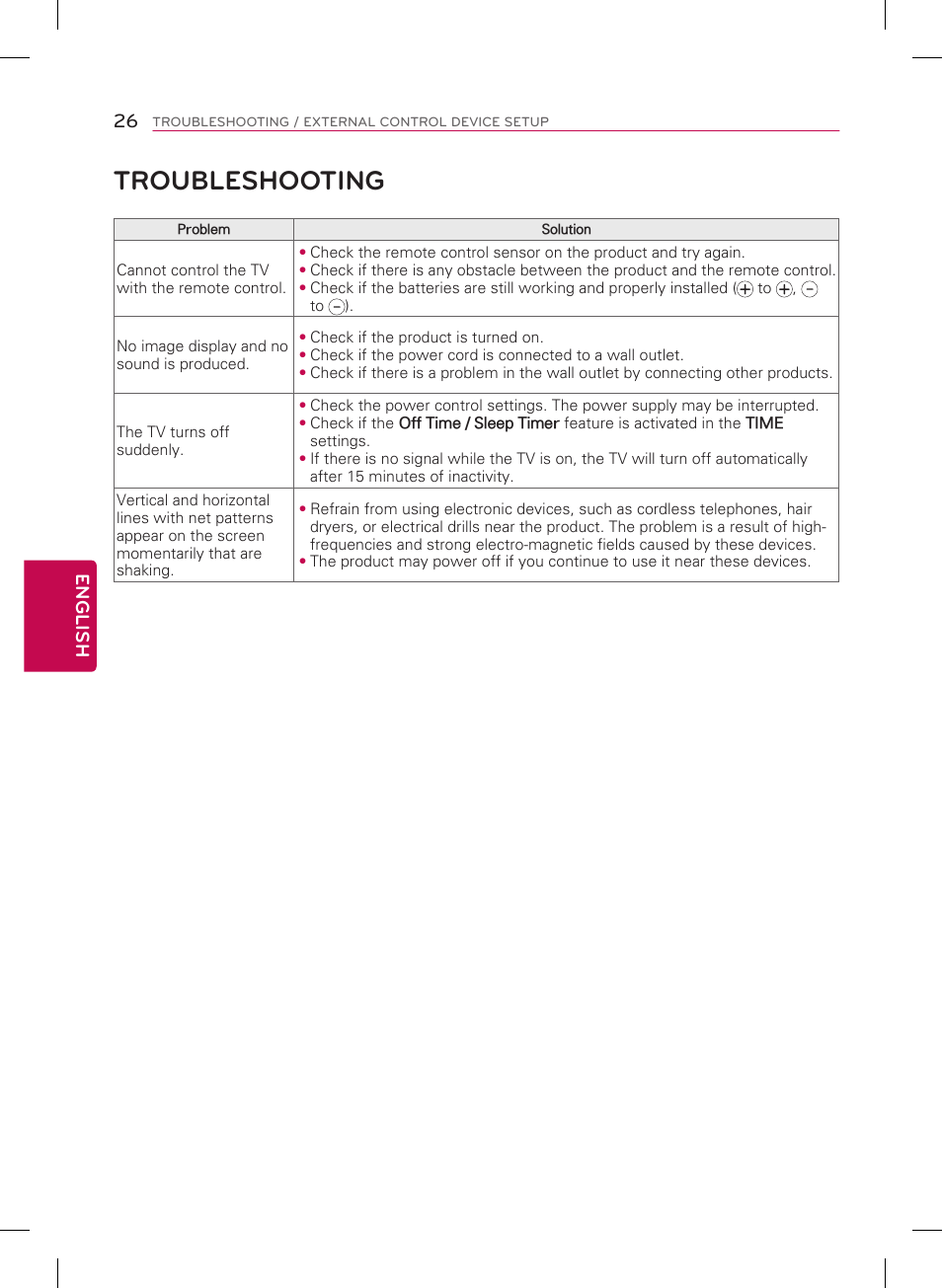 Child safety, Proper television placement matters, Troubleshooting | The consumer electronics industry cares, Tune in to safety, Wall or ceiling mount your television, 26 english | LG 29LB4510 User Manual | Page 26 / 28