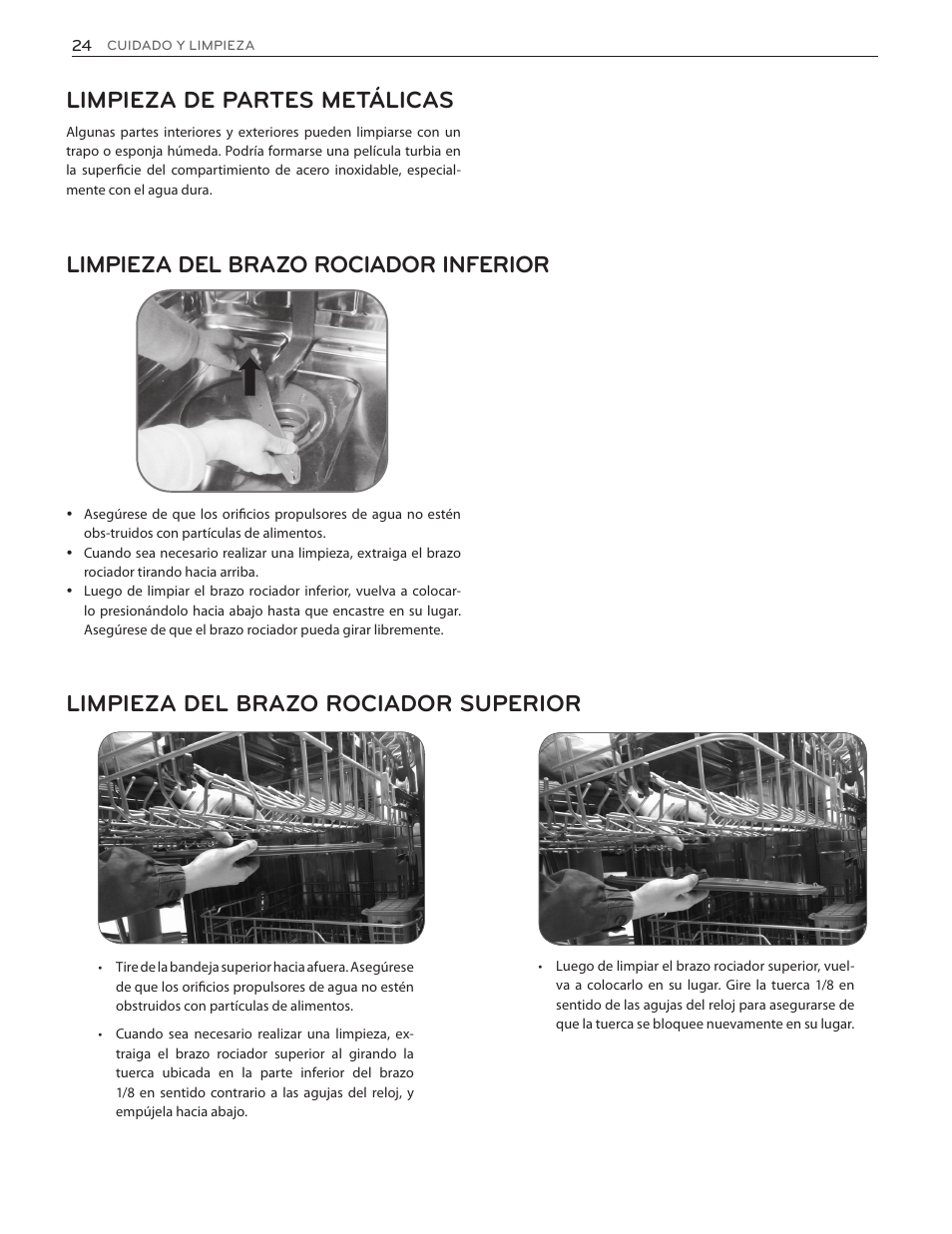 Limpieza de partes metálicas | LG LDF7551ST User Manual | Page 56 / 100