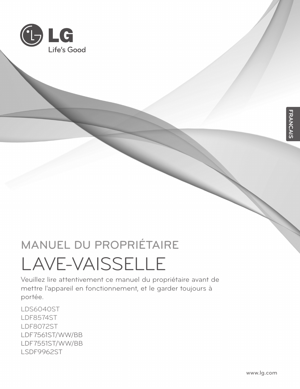 Lave-vaisselle, Manuel du propriétaire | LG LDF7551ST User Manual | Page 65 / 100