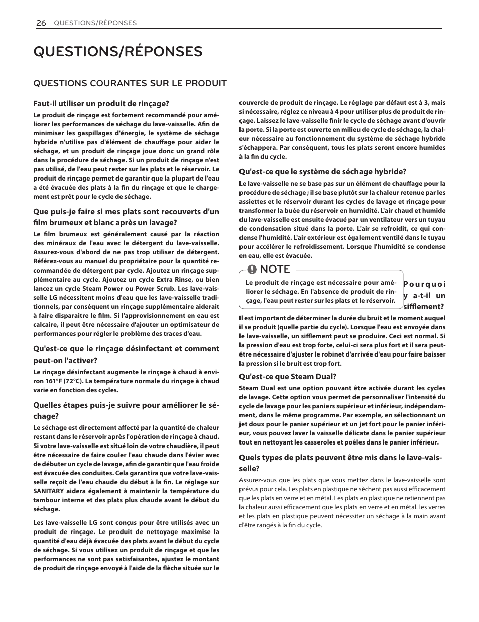 Questions/réponses | LG LDF7551ST User Manual | Page 90 / 100