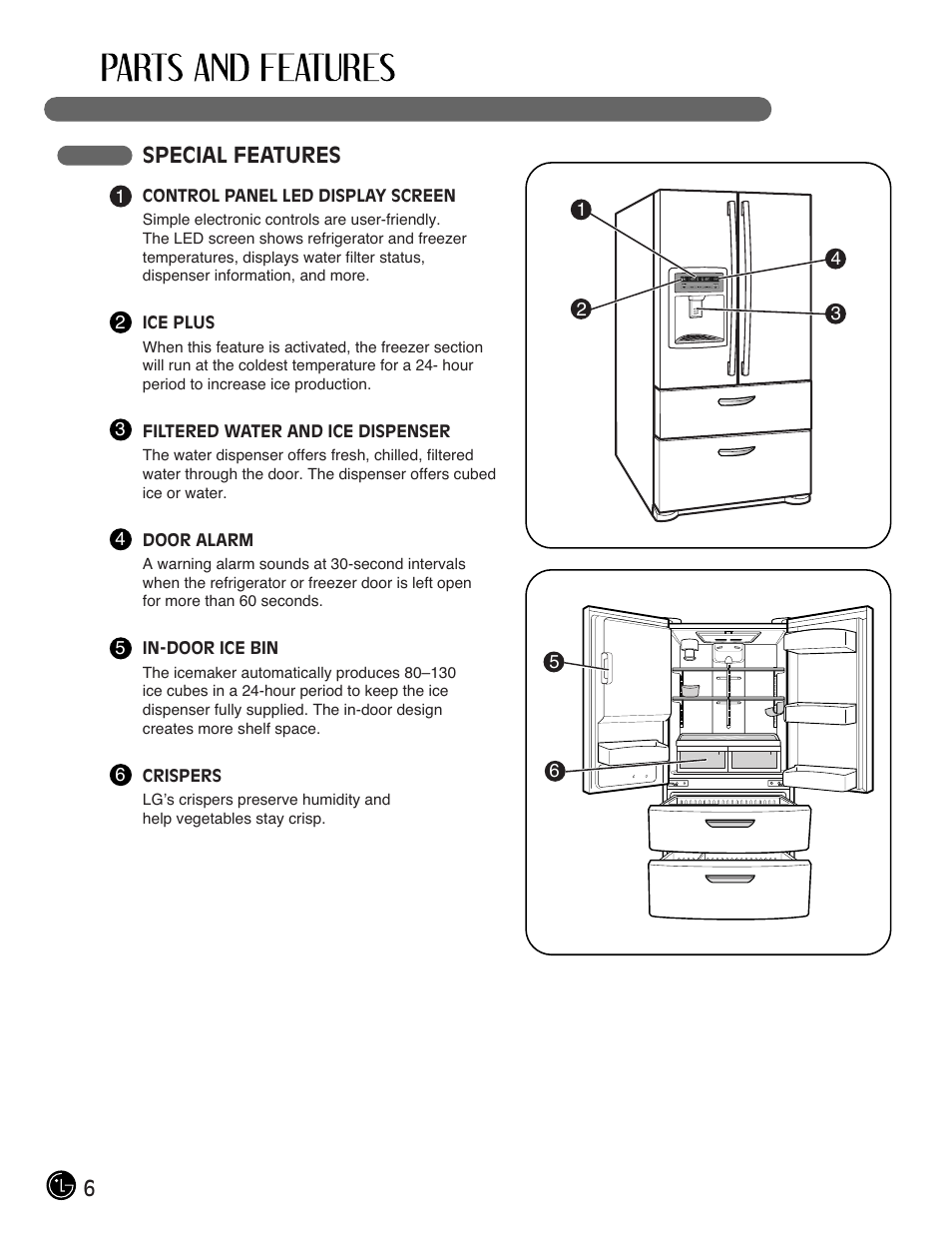 6special features | LG LMX25964ST User Manual | Page 6 / 45