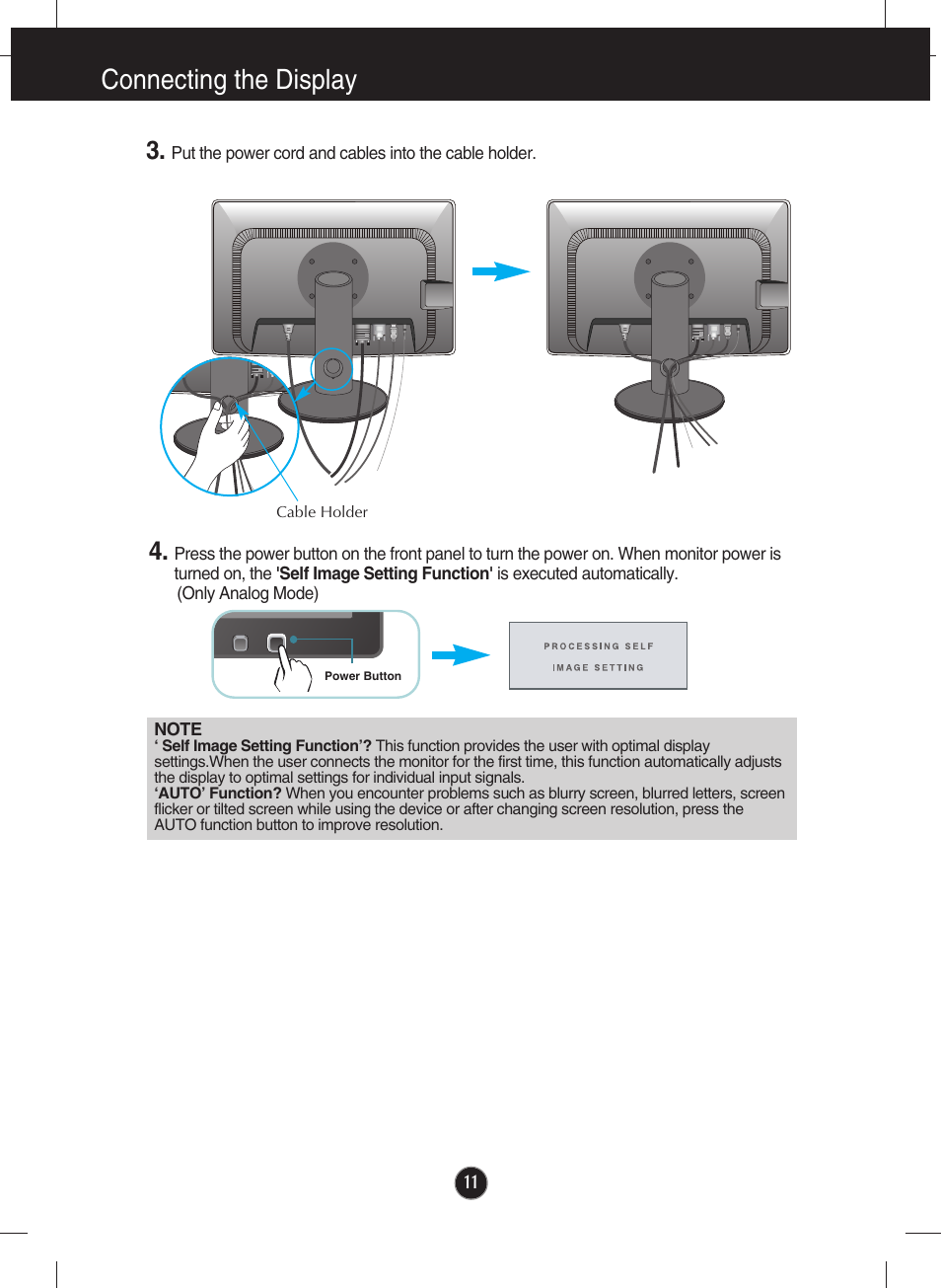 Connecting the display | LG E2711PY-BN User Manual | Page 12 / 31