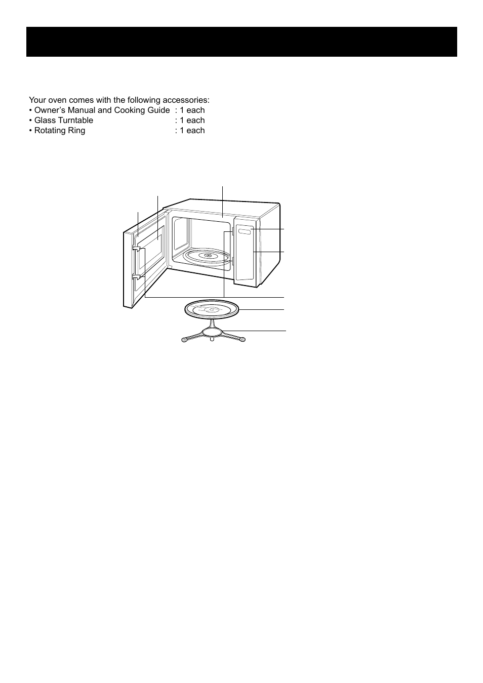 Understanding your microwave oven, Parts and accessories | LG LMA1150SV User Manual | Page 7 / 25