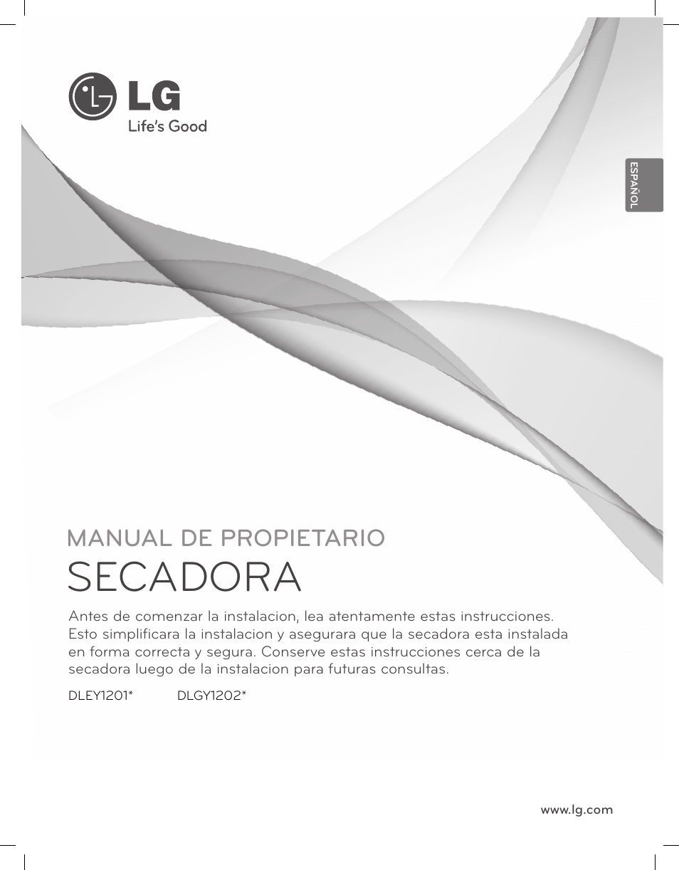 Secadora, Manual de propietario | LG DLGY1202V User Manual | Page 41 / 84