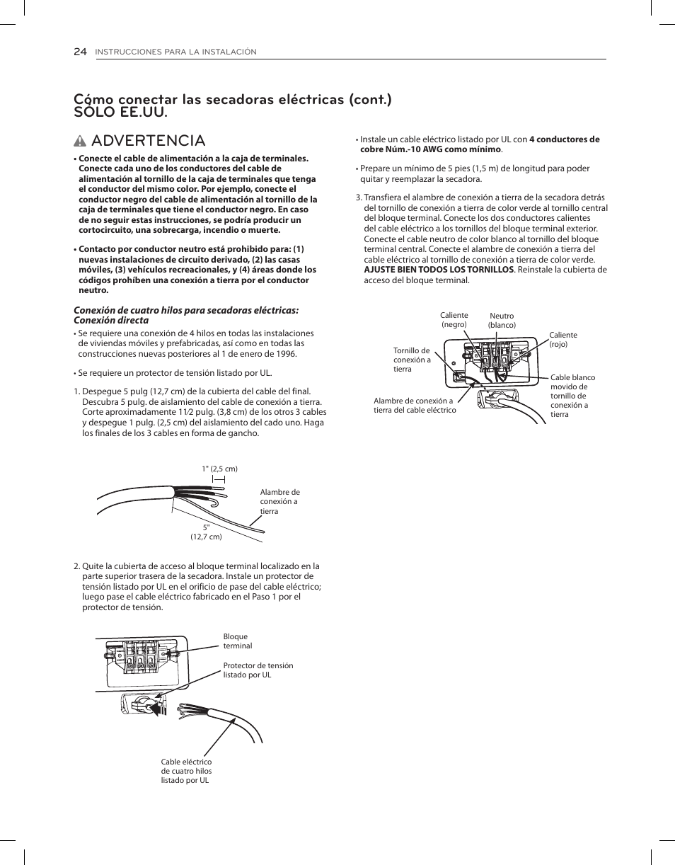 Advertencia | LG DLGY1202V User Manual | Page 64 / 84