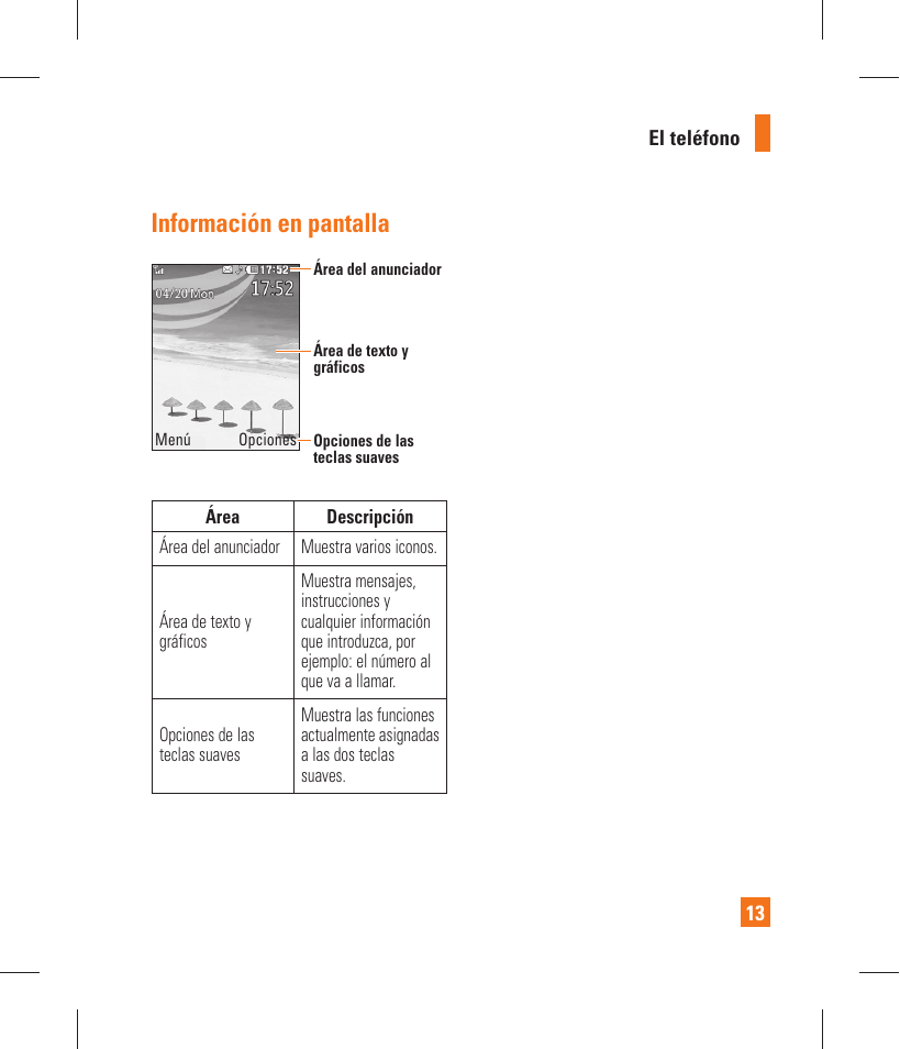 Información en pantalla | LG GT365 User Manual | Page 125 / 218