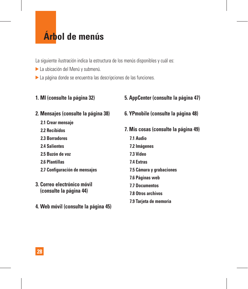 Árbol de menús | LG GT365 User Manual | Page 140 / 218