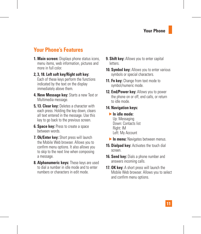 Your phone’s features | LG GT365 User Manual | Page 15 / 218