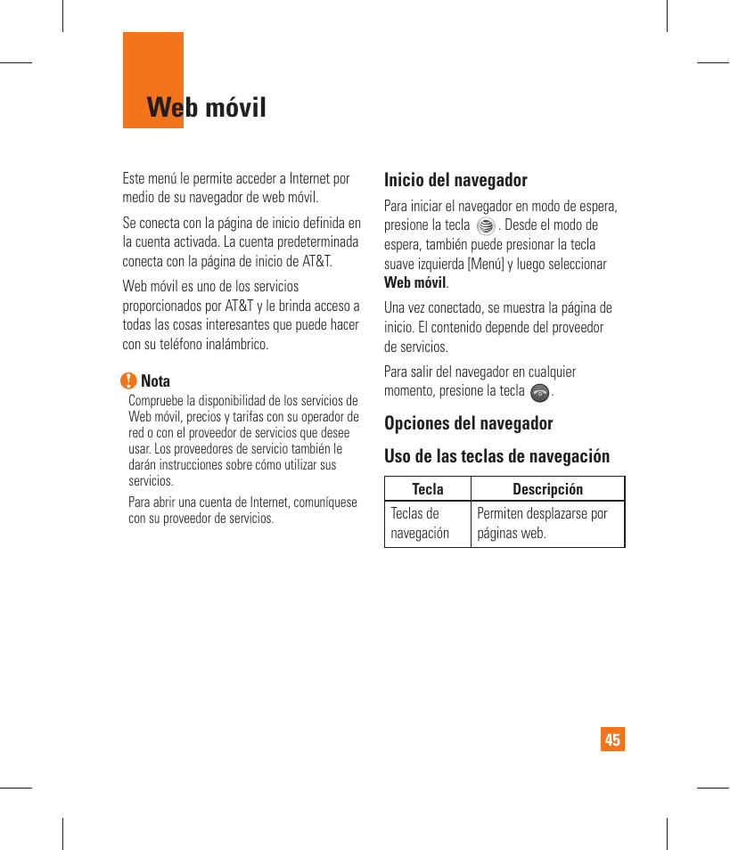 Web móvil | LG GT365 User Manual | Page 157 / 218