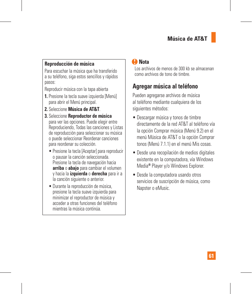 Agregar música al teléfono | LG GT365 User Manual | Page 173 / 218