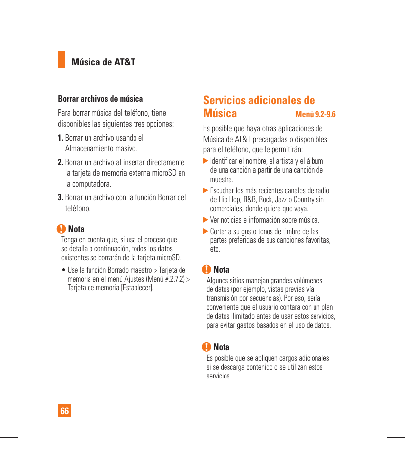 Servicios adicionales de música | LG GT365 User Manual | Page 178 / 218