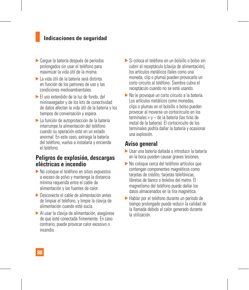 Aviso general | LG GT365 User Manual | Page 200 / 218