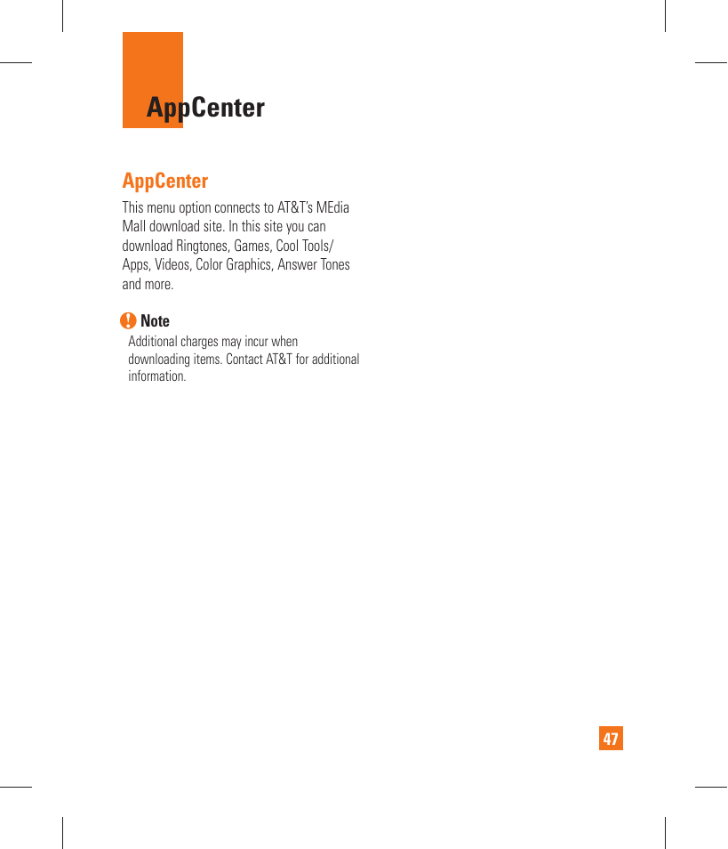 Appcenter | LG GT365 User Manual | Page 51 / 218