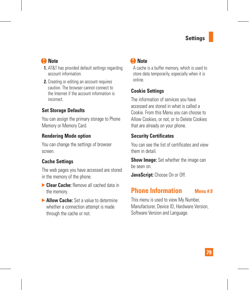 Phone information | LG GT365 User Manual | Page 83 / 218